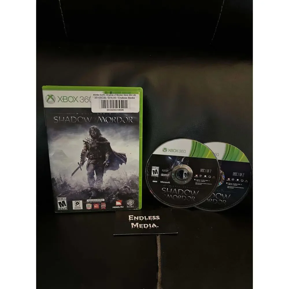Middle Earth: Shadow of Mordor Microsoft Xbox 360 Item and Box Video Game